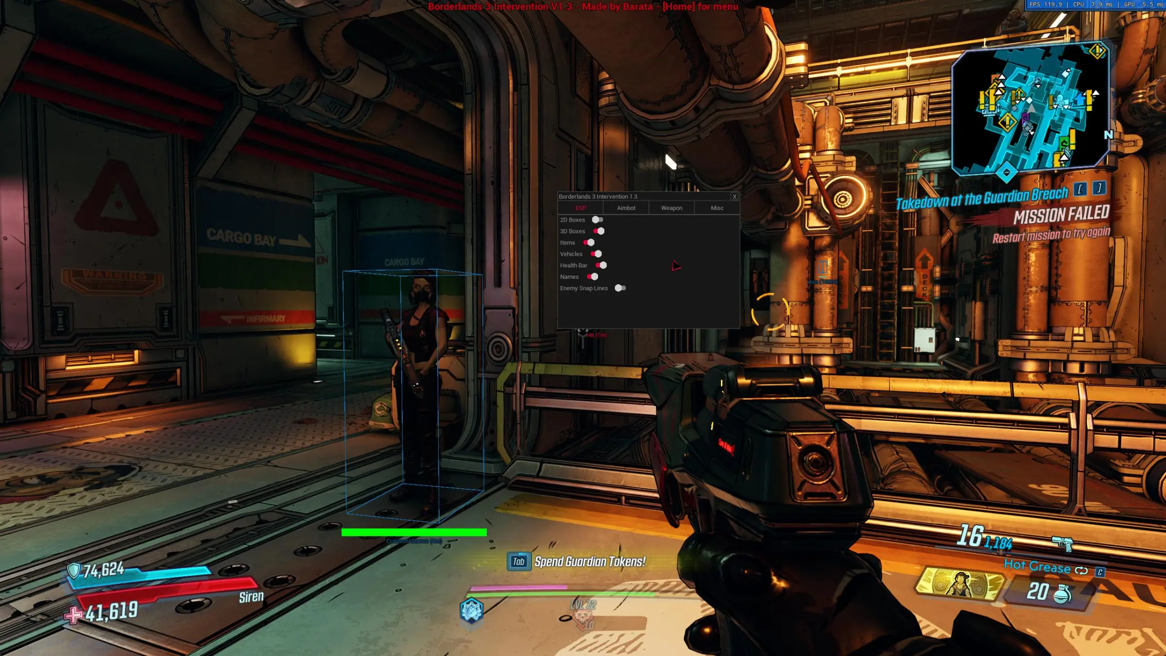 Borderlands 3 action scene with weapons, abilities and bold cel-shaded visuals